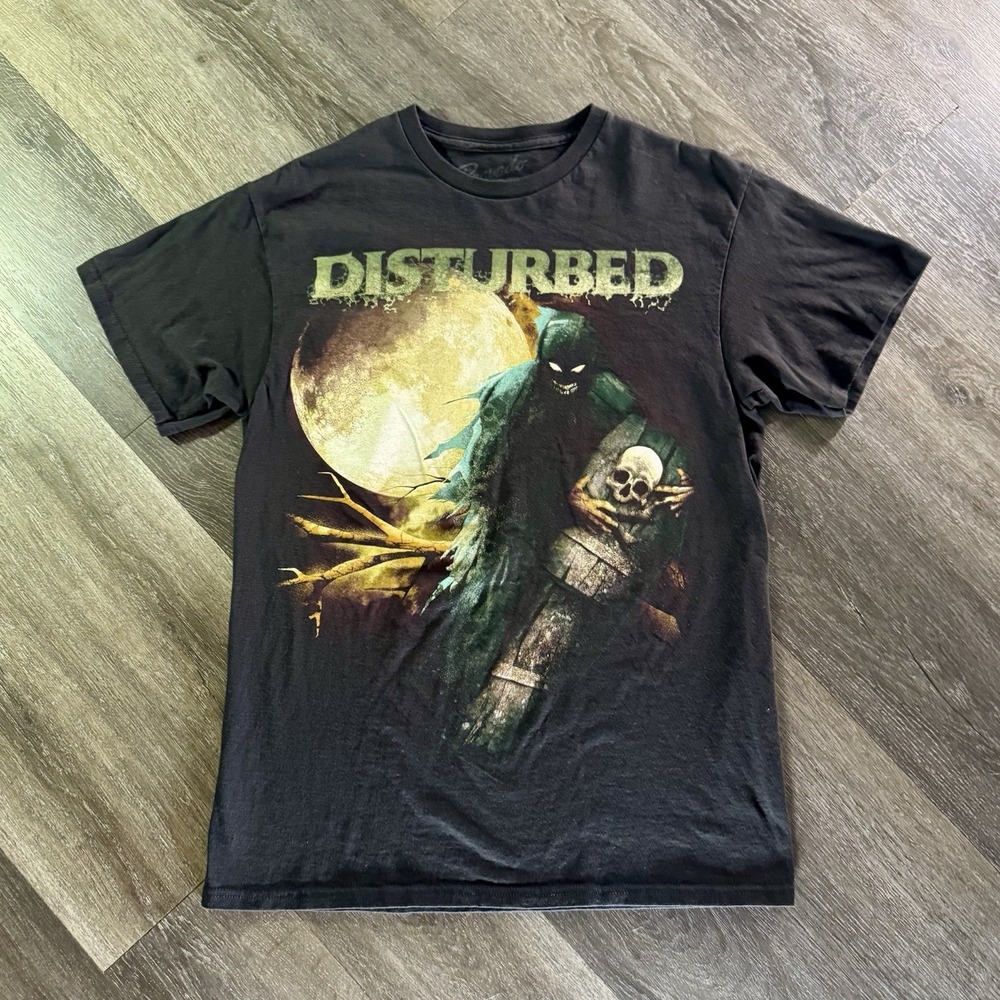 Disturbed T-Shirt Medium Brauado Black Concert Tour Merch Graphic Tee